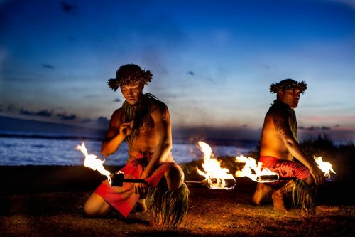 Hawaiianische Männer, Tanz, Feuer, Maui Shutterstock 123459430
